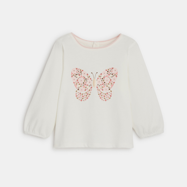 تيشيرت برسوم للطبيعة باللون الوردي للفتيات الرضع.